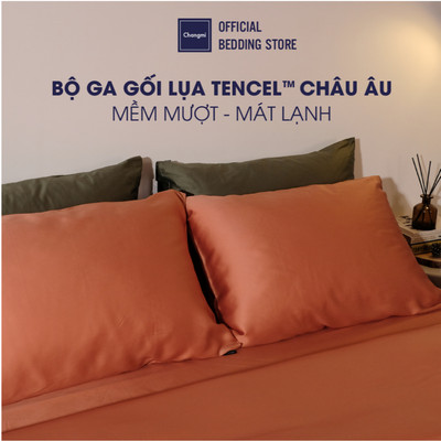 [Nhiều màu] Bộ 3 món ga gối (nệm dày <20cm) Tencel Lenzing Châu Âu cao cấp Changmi Bedding siêu mềm mượt và mát lạnh