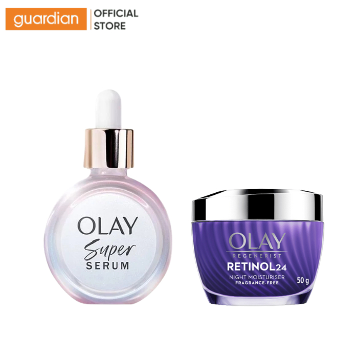 Combo Tinh Chất Serum Olay Super Serum 30Ml & Kem Dưỡng Regenerist Retinol 24 Night Moisturiser Olay