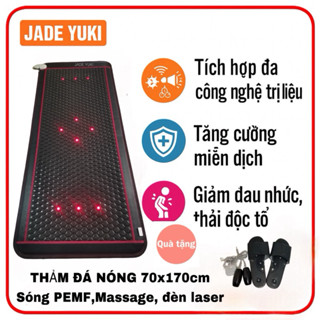  Thảm Đá màu trắng hồng Ngoại  Jade Yuki 70x170cm  Đèn Photon và Sóng PEMF Giảm đau & Thư Giãn 