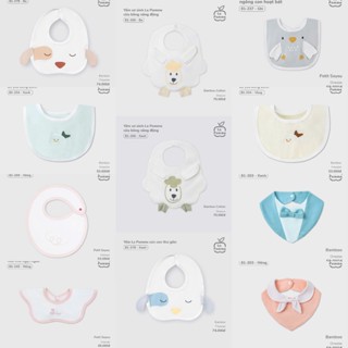  La Pomme Yếm Cổ Vải Sợi Tre Mềm Mịn Thấm Hút Cho Bé Từ Sơ Sinh Dễ Thương Đáng Yêu Nhiều Mẫu Chính Hãng 