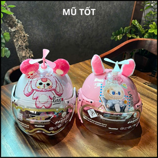 Mũ bảo hiểm trẻ em có kính hello kitty AT103KS - Phù hợp với bé từ 3 đến 13 tuổi - 11 lỗ thông hơi