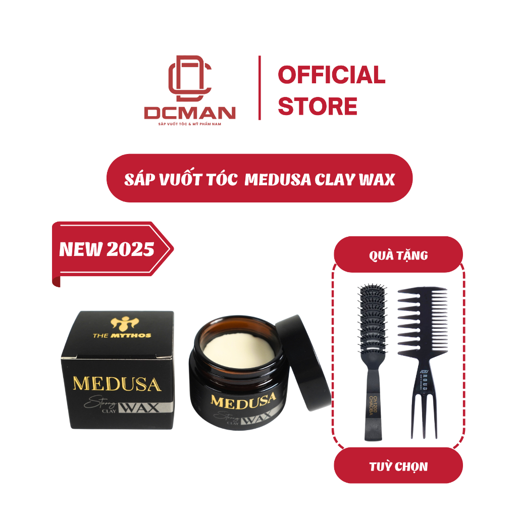 [Bản Mới] Sáp Vuốt Tóc Nam Medusa By The Mythos 56G, Cho Tóc Mỏng,Trung Bình và Dầu
