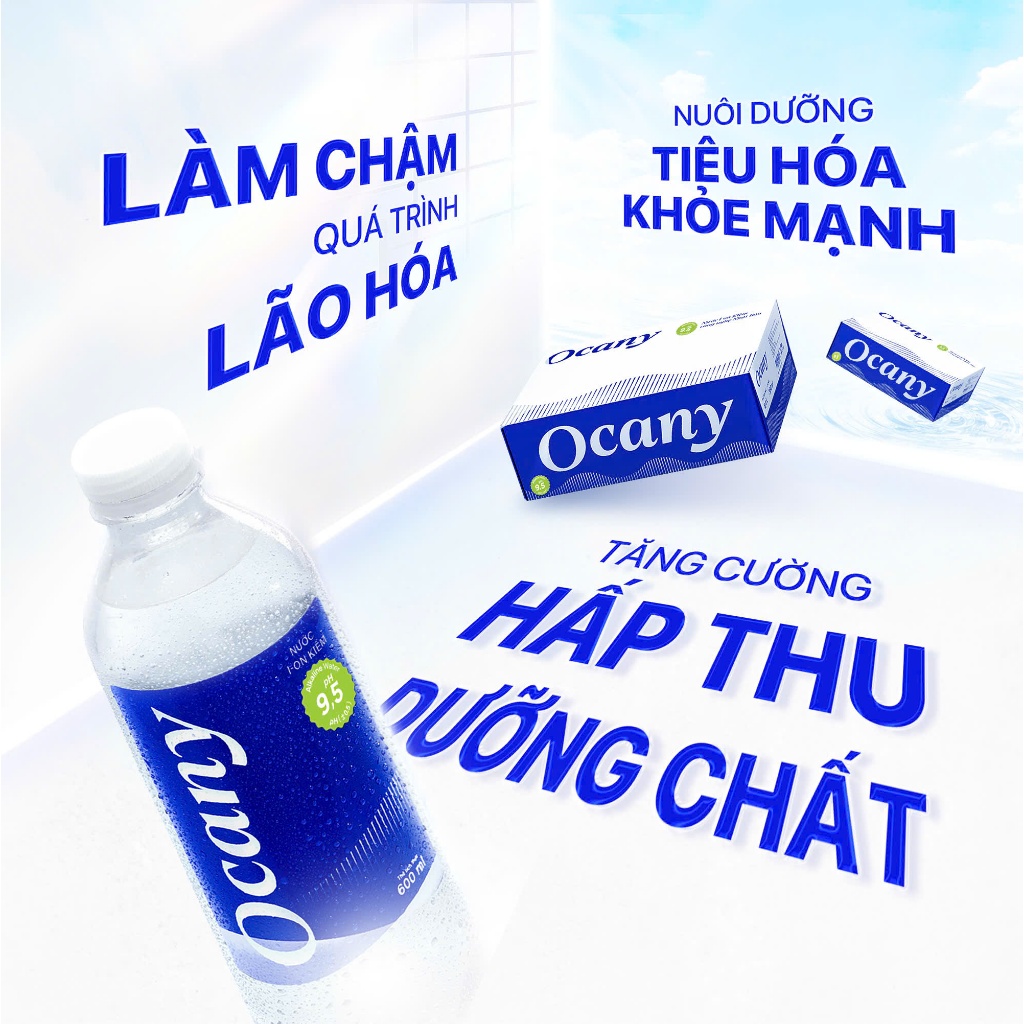 Thùng 12 chai nước ion kiềm Ocany chai 1,5l- date mới