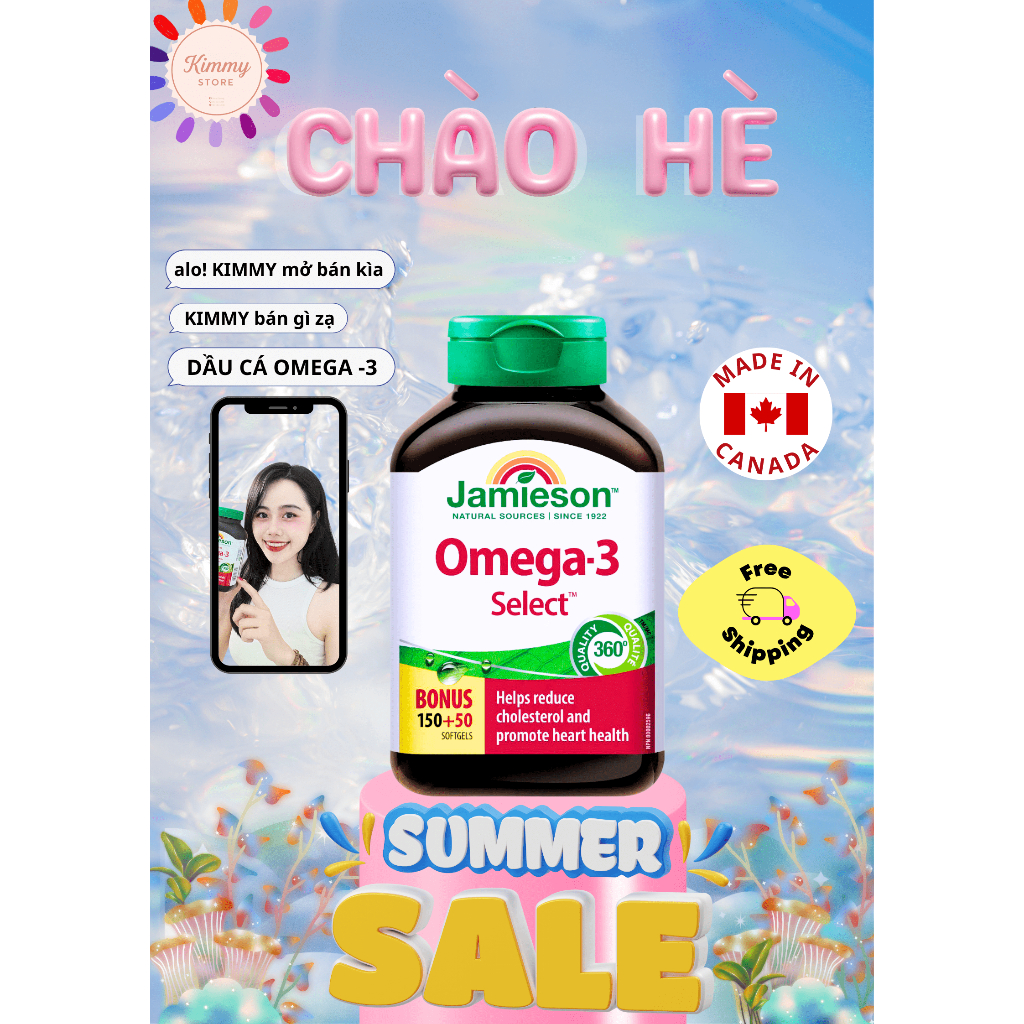 Jamieson Omega-3 Select 1000mg 150+50 viên