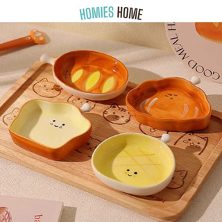 Đĩa sứ đựng nước chấm, chén ăn dặm cho bé dễ thương Cún Pancha & Gấu trắng