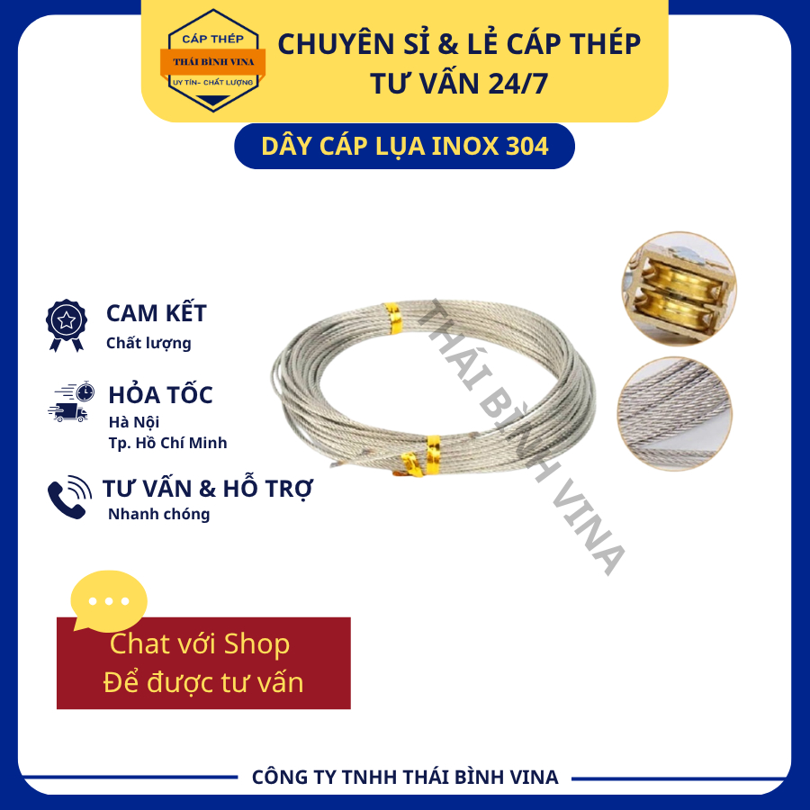 Dây cáp lụa inox 304 cho dàn phơi thông minh