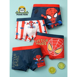 Combo 4 quần sịp đùi dạng lưới họa tiết Người Nhện dễ thương quần lót bé trai thoáng khí chất thun lạnh