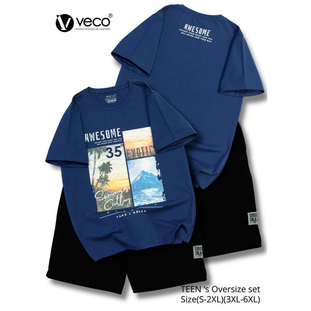Veco cao cấp. Bộ thun bé trai size 3XL-6XL