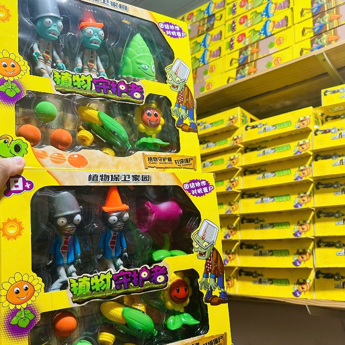 MẪU MỚI 2 CÂY 2 ZOMBIE Bộ Đồ Chơi Trẻ Em Plants Vs Zombies Tuổi Thơ Hấp Dẫn, Đồ Chơi Cây Bắn Plant v