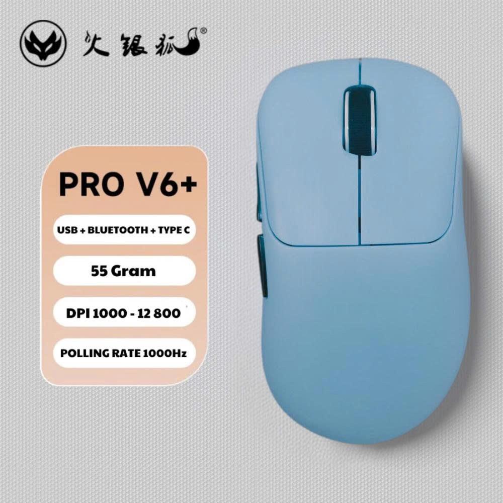 Chuột gaming không dây ATAS V6 PRO - 3 mode - Pin 500mAh - Có app - DPI 12800 - Siêu nhẹ