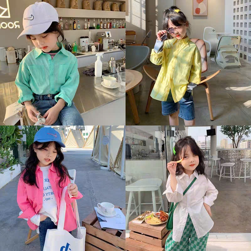 Áo sơ mi bé gái bé trai AMBB KIDS quảng châu