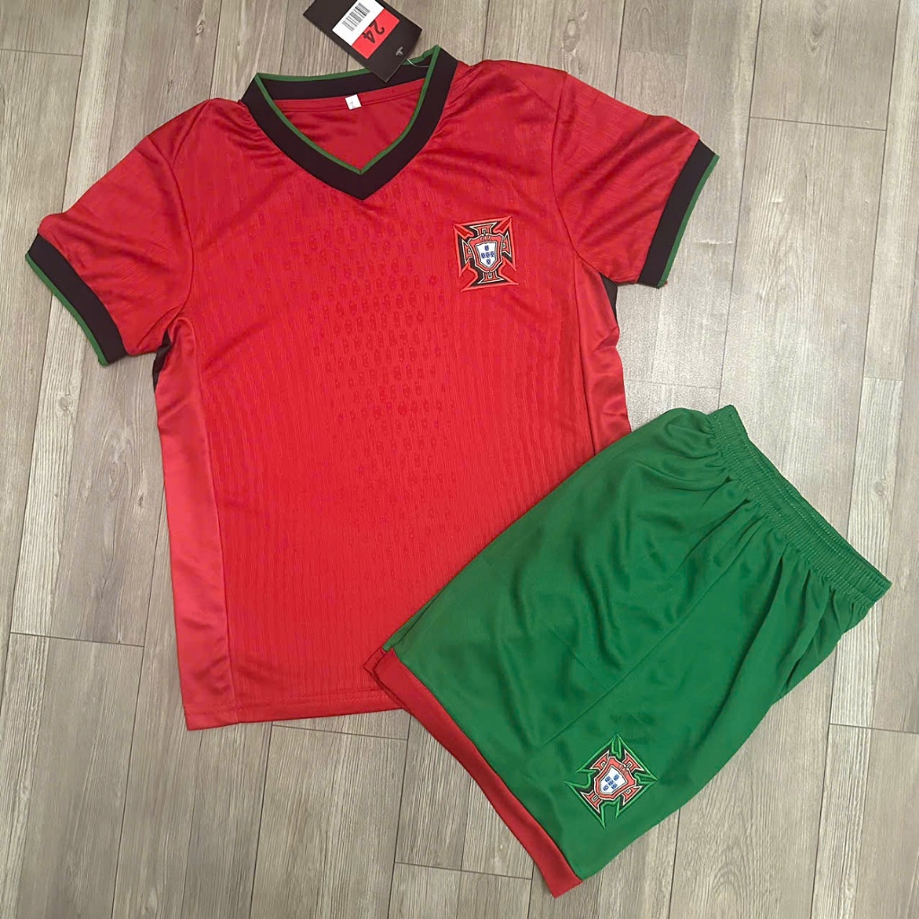 Bộ Quần Áo Thể Thao Trẻ Em Sân Nhà CLB Bồ Đào Nha 2024 - Bộ Đồ Bóng Đá Trẻ Em Bồ Đào Nha 2024