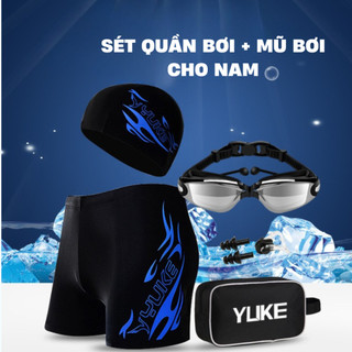 Combo Quần bơi nam + Nón bơi vải hiệu YUKE cao cấp nam tính hợp thời trang YURIPROMAX