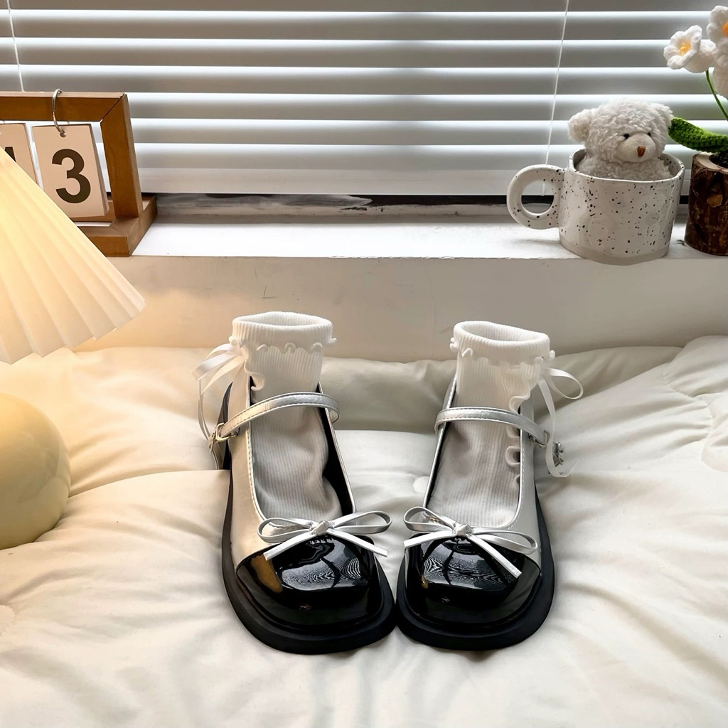 Giày Búp Bê Lolita Nữ Cao Gót 5p Gắn Nơ Giữa Thời Trang Mới | BigBuy360 - bigbuy360.vn