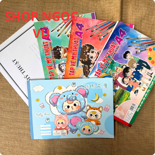 Combo 2/4/6 Cuốn Vở Vẽ Giấy Dày Mịn cao cấp Chất Liệu An Toàn, Tập Tô Màu Cho Bé A4 - Sổ Tô Màu Sổ V
