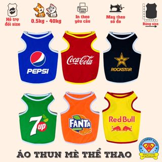 ÁO THÚ CƯNG IN LO GO NƯỚC NGỌT KHÔNG TAY ĐỦ MÀU