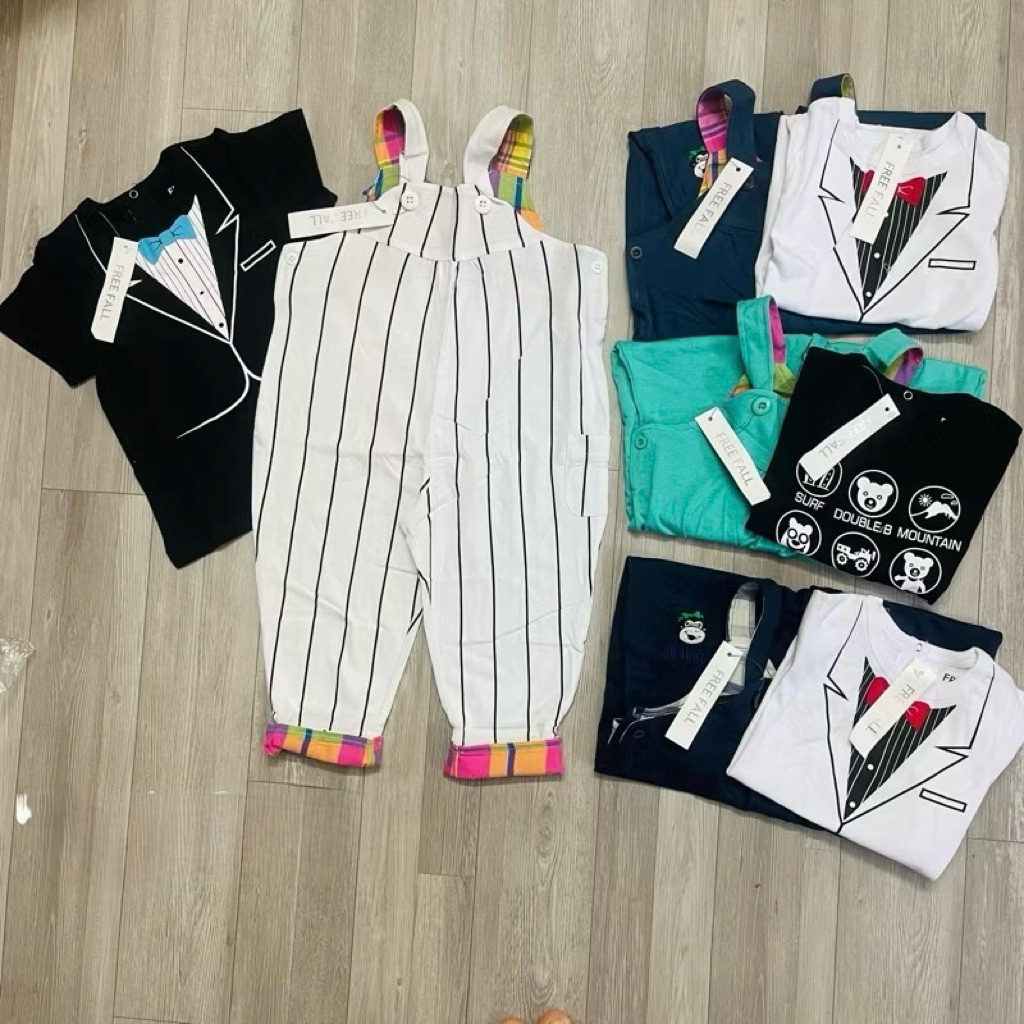 [THANH LÝ]- Sét quần yếm áo phông size 2y (12-14kg)