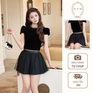  Fenny Skirt- Chân váy voan cạp chun dáng ngắn 