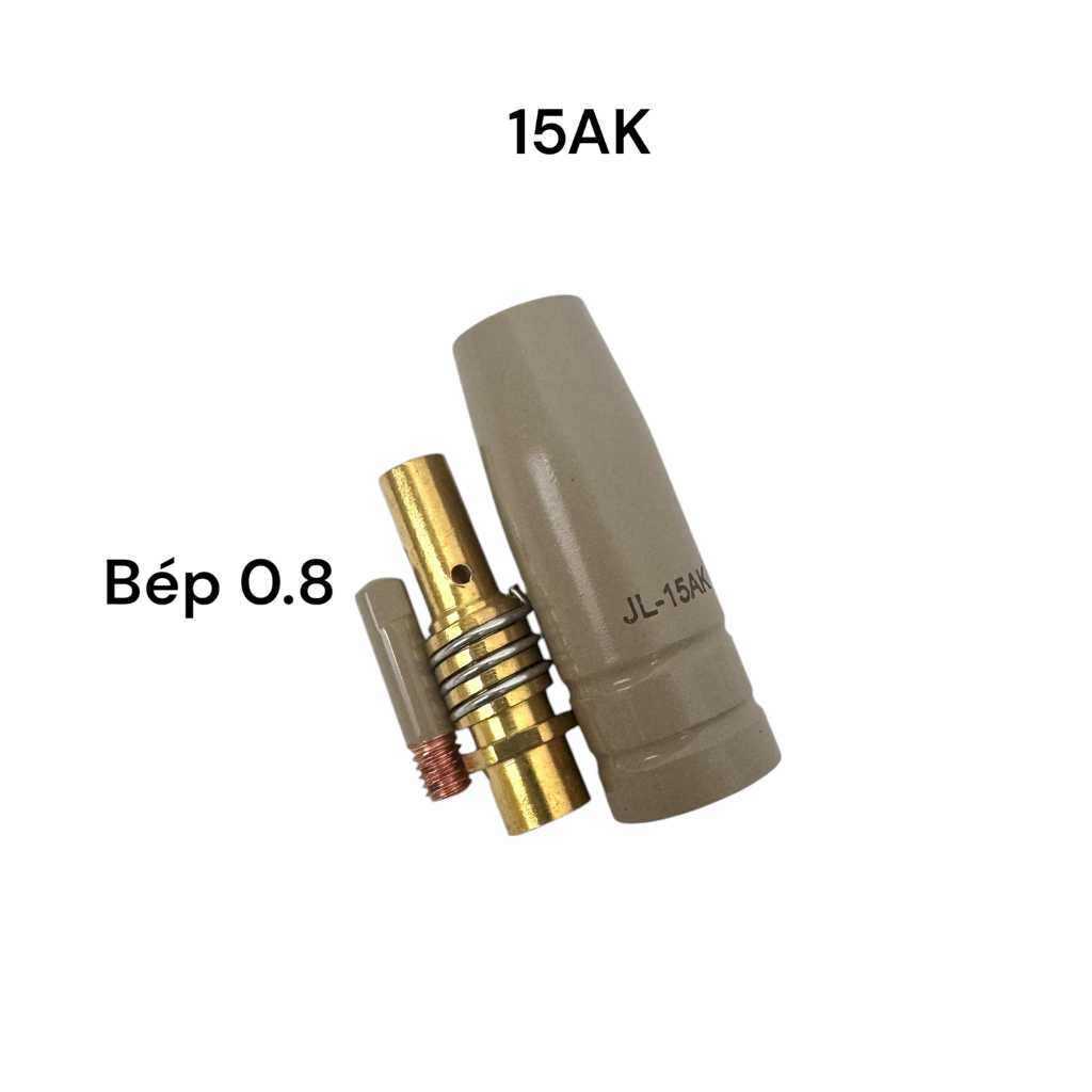 Bộ Phụ Kiện Đầu Mỏ Mig 15AK(1 Chụp JL-15AK, 1 Nối 15ak, 1 bép M6*25 chống dính)