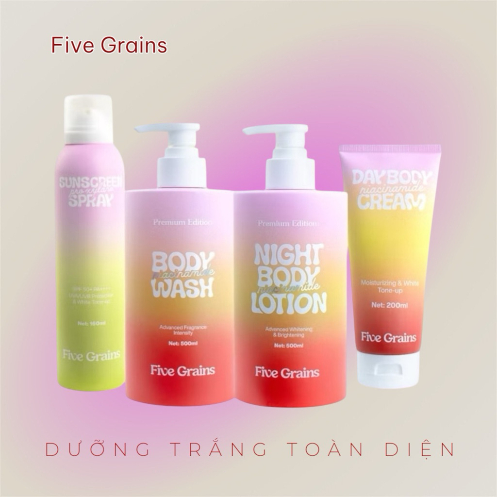 [Five Grains] Kem Dưỡng Trắng Body Ban Ngày Five Grains 160ml/Sữa Tắm Dưỡng Trắng Body/Kem Dưỡng Trắ