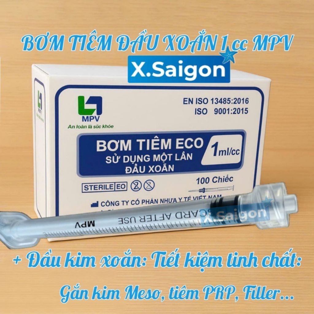 Bơm tiêm đầu Xoắn 1ml MPV.