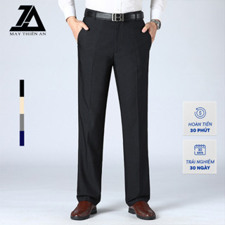 Quần âu nam MAY THIÊN AN công sở ống suông đứng, quần tây nam trung niên cho bố vải chống nhăn có size lớn QRE