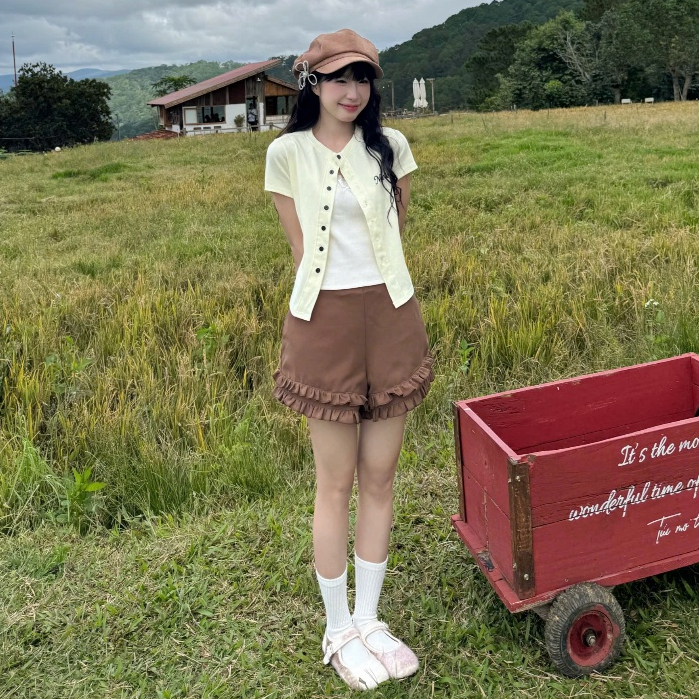 NAVIE -  ( MUA 1 KÈM 1 DÂY NƠ ) Quần short ngắn AMY line phối bèo 2 lớp thời trang nữ | BigBuy360 - bigbuy360.vn