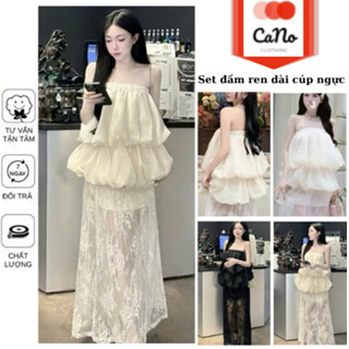 Đầm body nhúng eo bèo phối ren CANO CLOTHING Váy body form A ôm eo màu Đen trắng da mặc hè đi tiệc