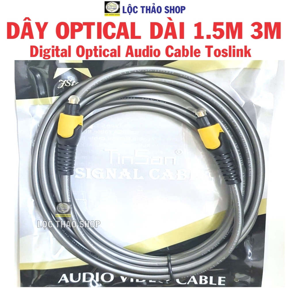 Cáp Optical dài 1.5M 3M Jstar cao cấp (Dây Cáp quang Optical, Dây Optical, Digital Optical Audio Cable Toslink)