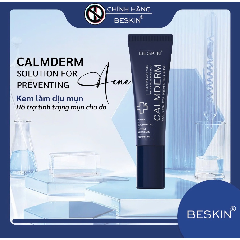 [new] KEM MỤN "CALMDERM SOLUTION FOR PREVENTING ACNE" - Dung tích: 5ml - Thương hiệu: Beskin