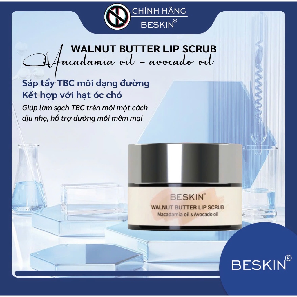 SÁP TẨY TẾ BÀO CHẾT CHO MÔI BESKIN "WALNUT BUTTER LIP SCRUB" - Trọng Lượng: 9g - Thương Hiệu: Beskin