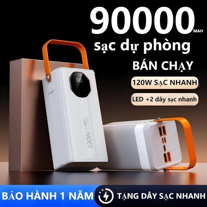 (Tặng Cáp Sạc Nhanh)sạc dự phòng pin 150000mAh 90000mAh sạc nhanh pin 120W dung lượng lớn có sẵn nhi