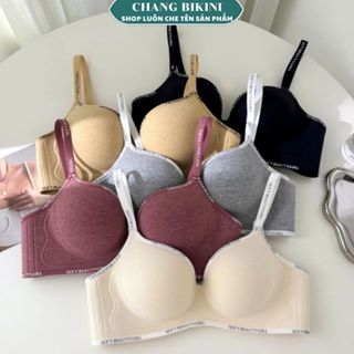 Áo Lót Nữ Đúc Su Độn 3-5CM Không Gọng Mềm Mại Thoải Mái Nâng Đẩy Vòng 1, Áo Ngực Đệm Dày Tạo Khe Cao Cấp