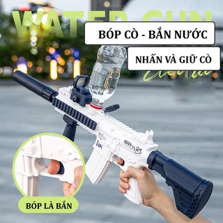 Đồ Chơi Súng Nước Điện Tự Động M416 Phiên bản ak SẠC LẠI MÀU XANH HỒNG, Đồ Chơi Phun Nước Điện Cho Bé Tặng Kèm Pin Sạc