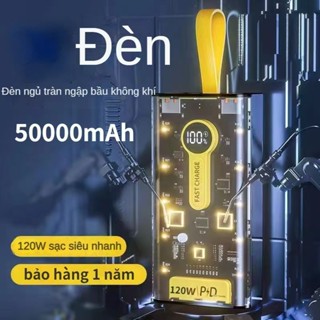 (Tặng Cáp Sạc Nhanh)sạc dự phòng pin 50000mAh sạc nhanh pin 120W dung lượng lớn có sẵn nhiều dây sạc