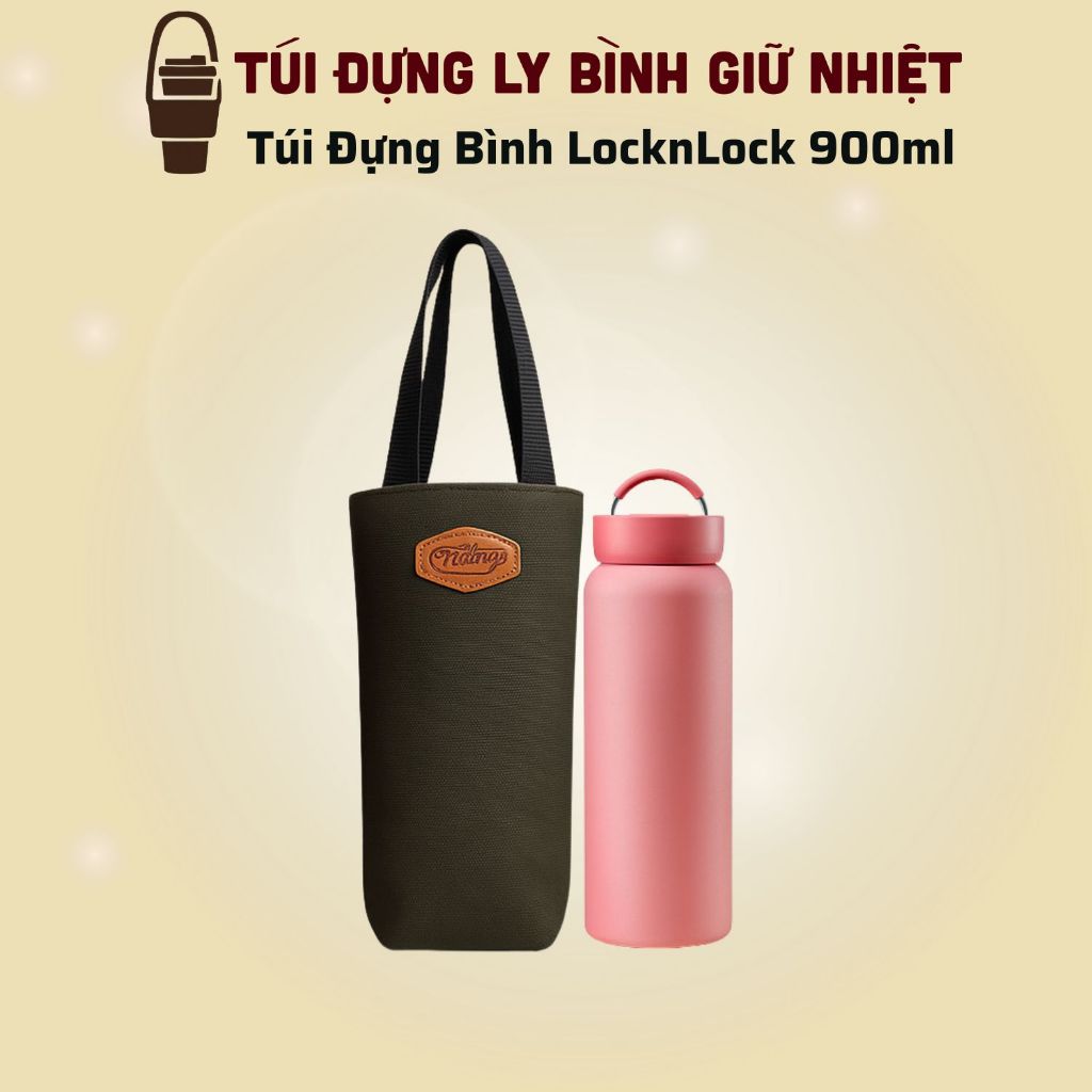 Túi Đựng Bình Giữ Nhiệt LocknLock 900ml , Nhiều Màu Nhiều Họa Tiết , Chất Liệu Vải Canvas , Simili I