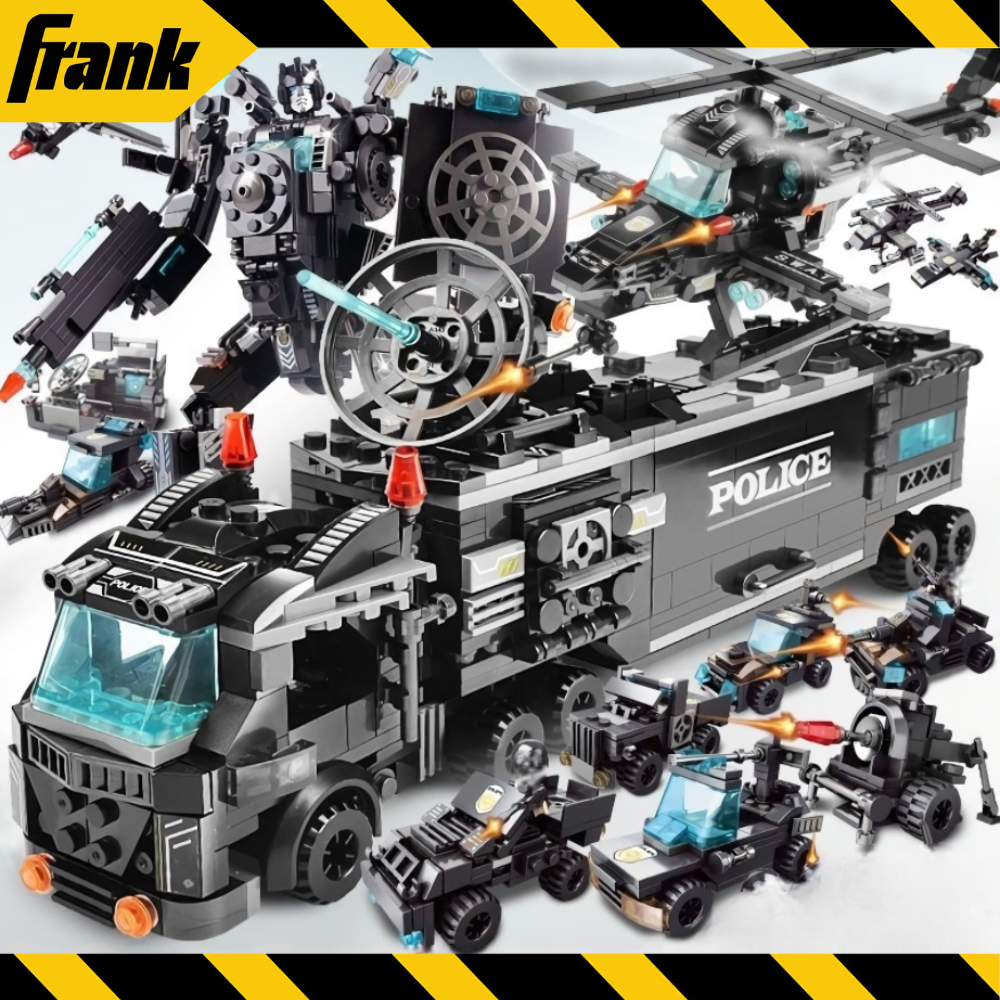 Bộ Đồ Chơi Lắp Ghép Xe SWAT Cảnh Sát 920 Chi Tiết 51 Tạo Hình Robot/ Trực Thăng Tại FRANK