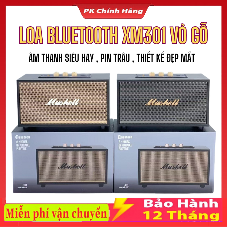 Loa Bluetooth vỏ gỗ XM301 / XM5 / A005 mini  Âm thanh cực lớn bass trầm, Pin dung lượng lớn, Bảo hàn