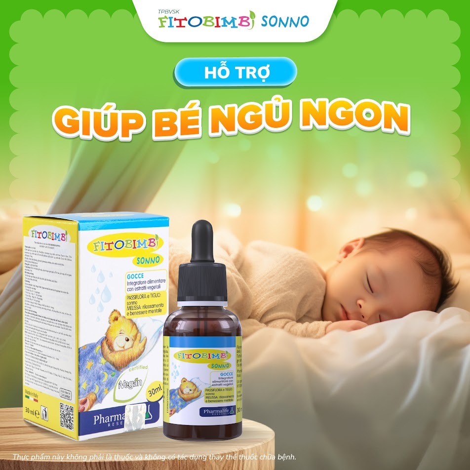 Fitobimbi Sonno - Siro Hỗ Trợ Bé Ngủ Ngon, Sâu Giấc - TPBVSK Chai 30ml