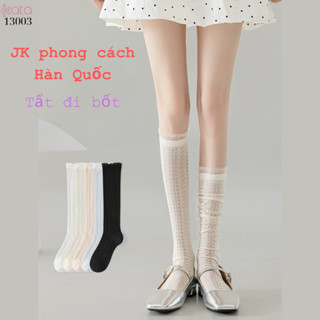 Tất bắp chân ren JK phong cách Hàn Quốc,vớ lưới mỏng đi bốt 13003
