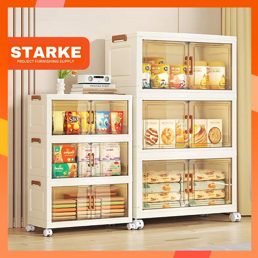 STARKE 40-50cm Tủ Nhựa Đa Năng Gấp Gọn Tủ nhựa gấp chất liệu pp cao cấp, Cánh Cửa Hút Nam Châm