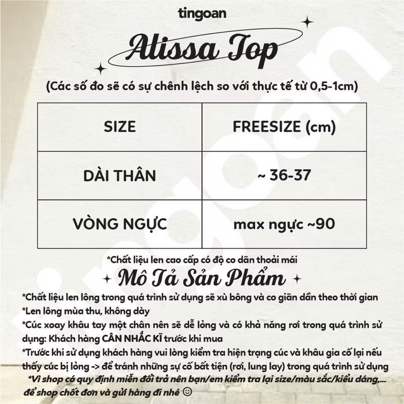 ÁO ALISSA TÍ NGOAN (NEWTAG) | BigBuy360 - bigbuy360.vn