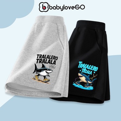 Quần đùi Tralalero Tralala cho bé BabyloveGO quần short hè chất nỉ da cá dáng thể thao cho bé 1-10 tuổi
