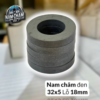 Nam châm ferrite 45x8 lỗ 19mm, nam châm đen làm loa, nam châm đen.