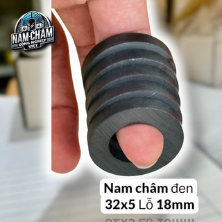 Nam châm ferrite 45x8 lỗ 19mm, nam châm đen làm loa, nam châm đen.
