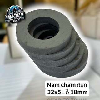 Nam châm ferrite 45x8 lỗ 19mm, nam châm đen làm loa, nam châm đen.