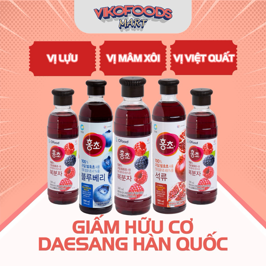 GIẤM HỮU CƠ HONGCHO HÀN QUỐC DUNG TÍCH 900ML/500ML