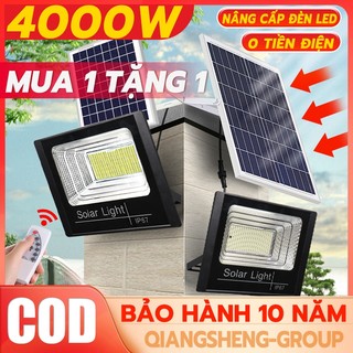  Mua 1 tặng 1 Đèn năng lượng mặt trời 1000W sân vườn đèn pha led ngoài trời chống mưa và chống 