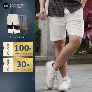 Quần Đùi Nam vải Kaki MK CLEVER cạp chun thoáng mát trẻ trung, form trên gối dễ mặc