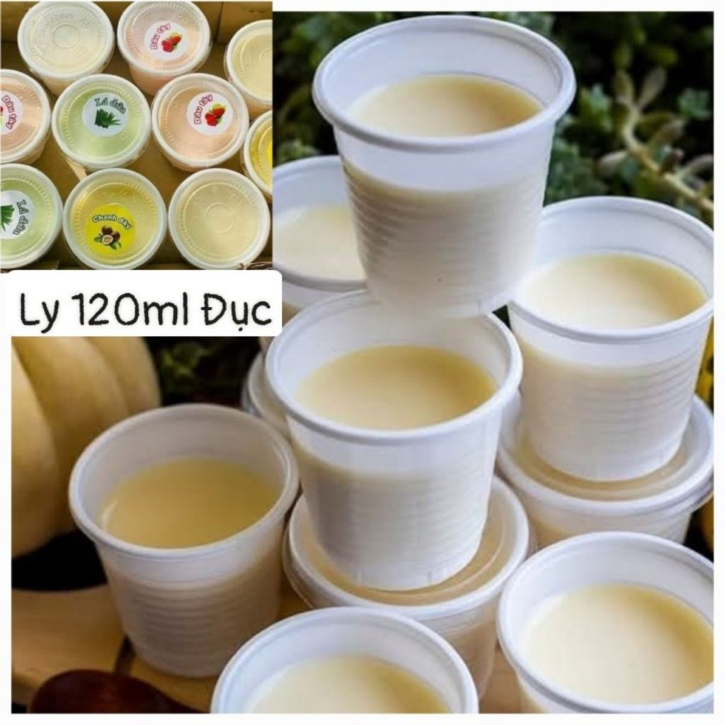 Thùng ly 411 trắng sữa (ly 120ml) đổ rau câu tàu hủ flan..